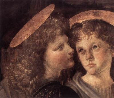 Left Angel by Leonardo da Vinci, hand-painted oil reproduction